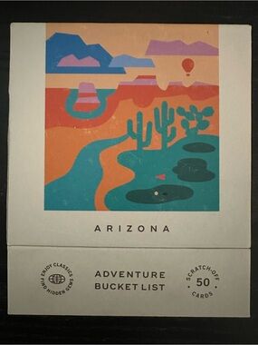 Arizona Adventure Bucket List Scratch-Off Art Card - Teal, Orange, Red